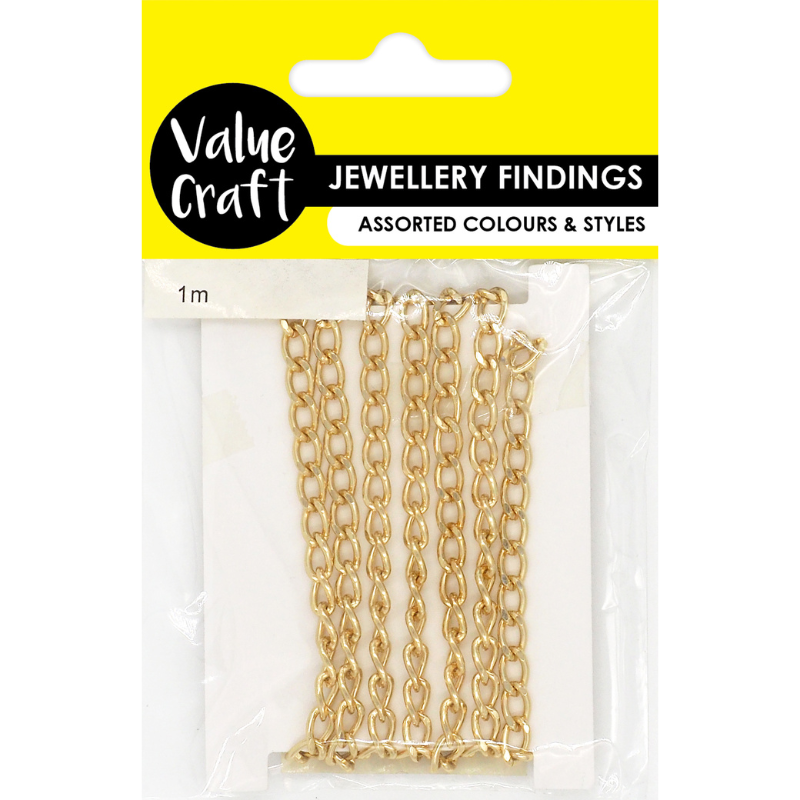 Misty Rose Jewellery Findings Chain Small Oval  Gold 1M Charms and Pendants
