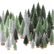 White Smoke Mini Christmas Trees 30-Piece Set Christmas Decorations Festive Decor Holiday - Green - Size 01 Christmas