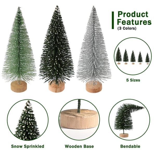 White Smoke Mini Christmas Trees 30-Piece Set Christmas Decorations Festive Decor Holiday - Green - Size 01 Christmas
