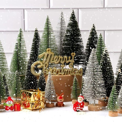 Lavender Mini Christmas Trees 30-Piece Set Christmas Decorations Festive Decor Holiday - Green - Size 01 Christmas