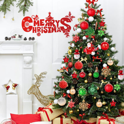 White Smoke 70-Pack Shatterproof Christmas Ornament Set for Tree, Holiday Party Decor, 70Pcs (Red and green) Xmas
