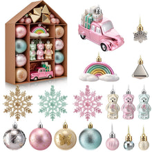 White Smoke 70-Pack Shatterproof Christmas Ornament Set for Tree, Holiday Party Decor, 70Pcs (Pink) Xmas