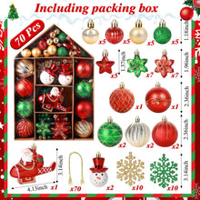 White Smoke 70 Pcs Christmas Ball Ornaments, Santa, Red, Green
Assorted Christmas Tree Hanging Ornaments, Shatterproof Decorative Hanging Decor Bulk for Xmas Winter Holiday Decorations(Green) Xmas