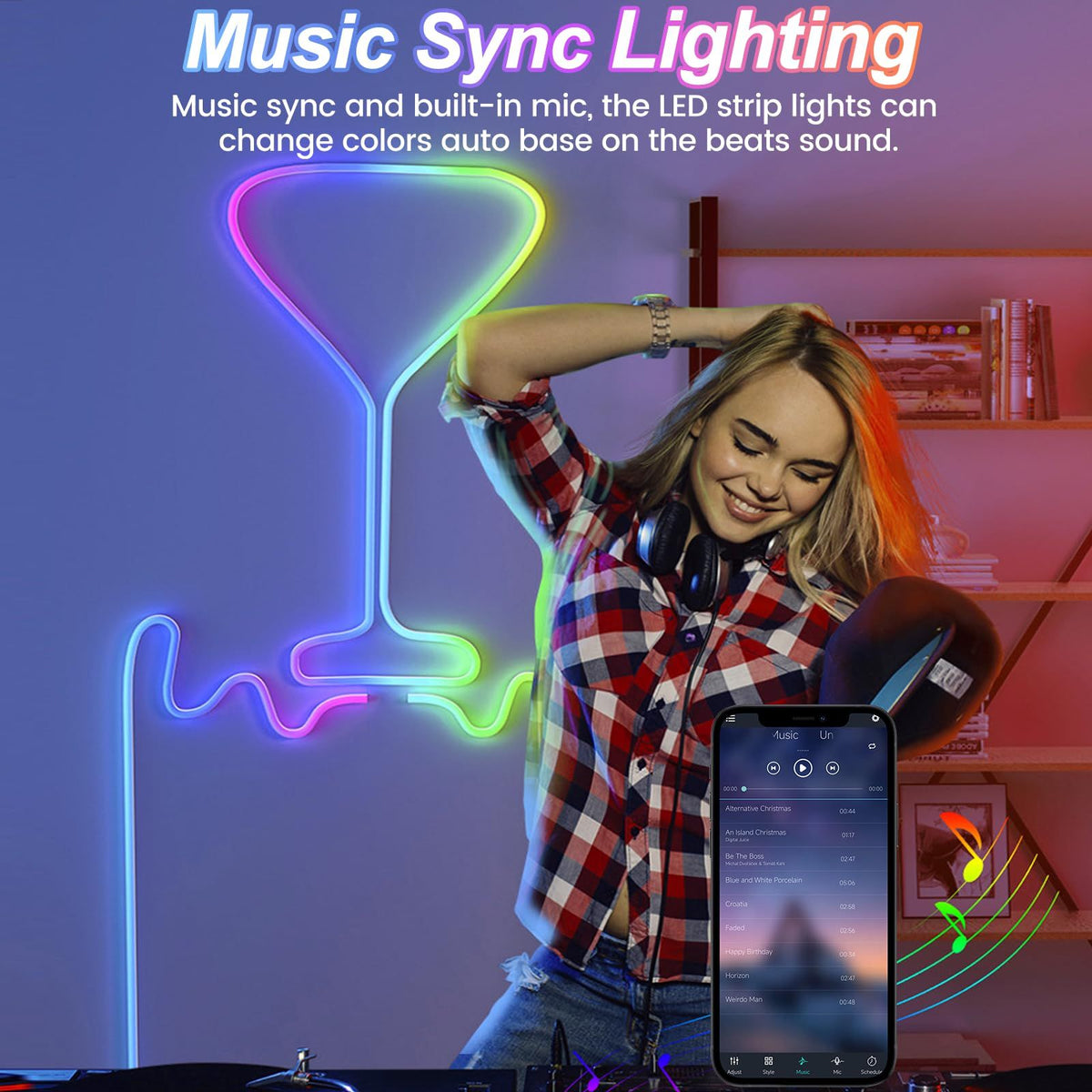 Dark Slate Blue 32.8ft LED Neon Rope Lights with APP/Remote Control,Flexible DIY Design,Music Sync Neon Lights for Wall Decor,Outdoor IP67 Waterproof, RGB Rope LED Lights for Bedroom,Livingroom,Gaming,Party Home & Garden > Lighting > Outdoor Lights
