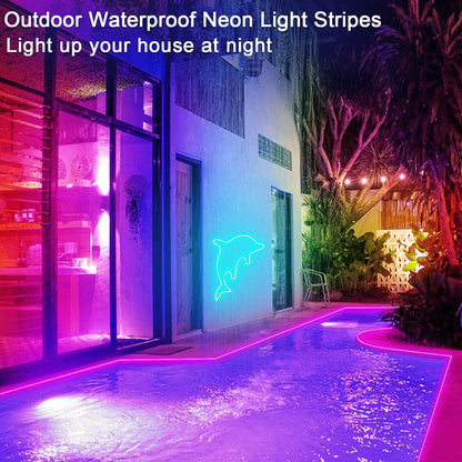 Black 32.8ft LED Neon Rope Lights with APP/Remote Control,Flexible DIY Design,Music Sync Neon Lights for Wall Decor,Outdoor IP67 Waterproof, RGB Rope LED Lights for Bedroom,Livingroom,Gaming,Party Home & Garden > Lighting > Outdoor Lights