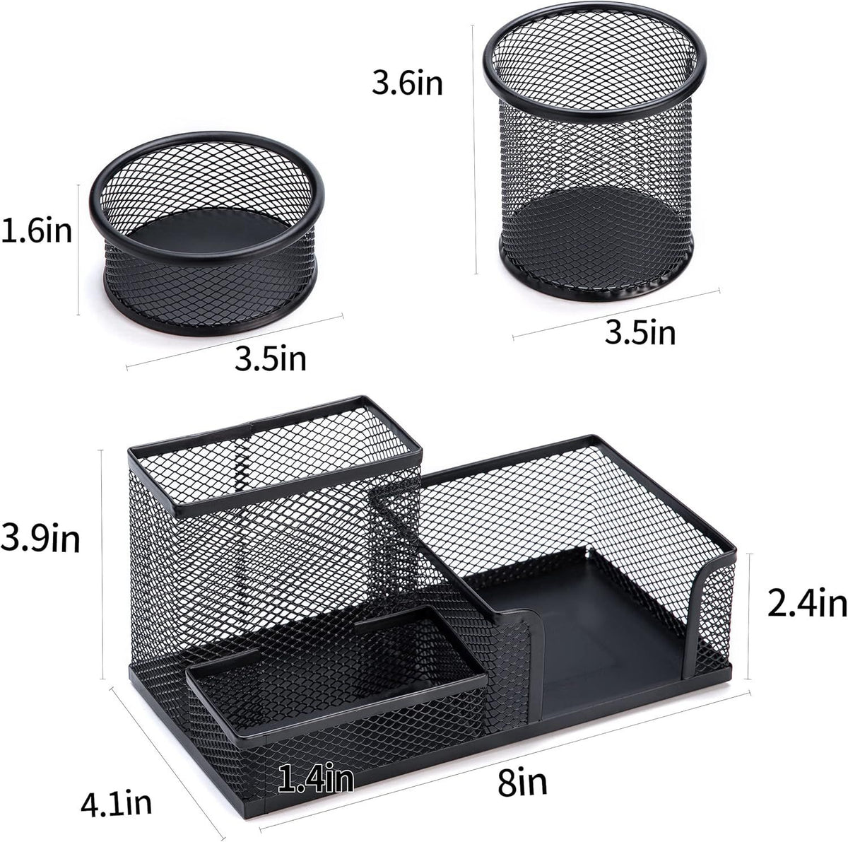 White Smoke 3-set Desk Organisers, Pen Holder For Stationeries & Pencils, Accessories Craft Storage & Lighting