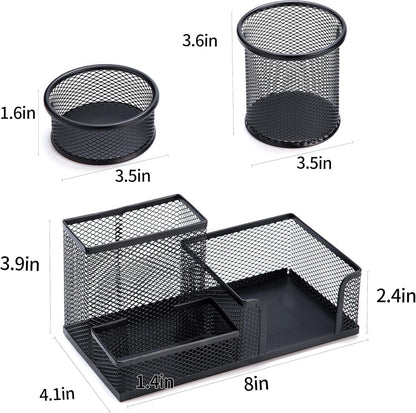 White Smoke 3-set Desk Organisers, Pen Holder For Stationeries & Pencils, Accessories Craft Storage & Lighting