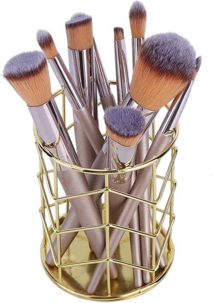 White Smoke Pen Tray - Pen Holder - Pen Tray - Desk Organizer - Desk Organizer - Desk - Metal - Round - Gold - 2 Pieces Craft Storage & Lighting