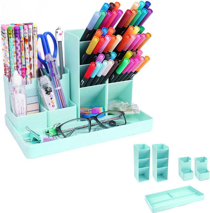 White Smoke Pen Tray - 13 Compartments - Pen Holder - Desk Organizer - Pen Trays - Desk Organizer - Pen Case - Plastic - Removable - Storage System - Letter Tray - Desk Accessories - Vegetable Craft Storage & Lighting