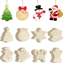 White Smoke Wooden Christmas Decorations, Assorted Designs, 40pcs Christmas
