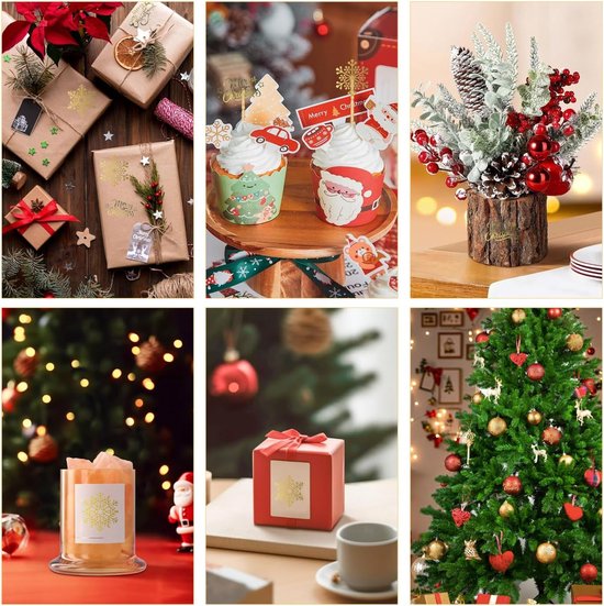 Light Gray Stickers - 500 sheets - Christmas stickers - Christmas card stickers - Roll of Christmas stickers - Suitable for envelopes, gift boxes, cards, photo albums, crafts, Christmas decorations, etc. Christmas