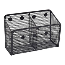 White Smoke Magnetic Pen Holder, Heavy Duty 2 Slot Mesh Pencil & Marker Organizer for Desk, Extra Strong Magnets for Locker, Refrigerator, Dry Erase Board, Whiteboard Storage Solution, 7.28x2.68x4.92 7.28" x 2.68" x 4.92" Black Craft Storage & Lighting