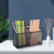 Dark Slate Blue Magnetic Pen Holder, Heavy Duty 2 Slot Mesh Pencil & Marker Organizer for Desk, Extra Strong Magnets for Locker, Refrigerator, Dry Erase Board, Whiteboard Storage Solution, 7.28x2.68x4.92 7.28" x 2.68" x 4.92" Black Craft Storage & Lighting