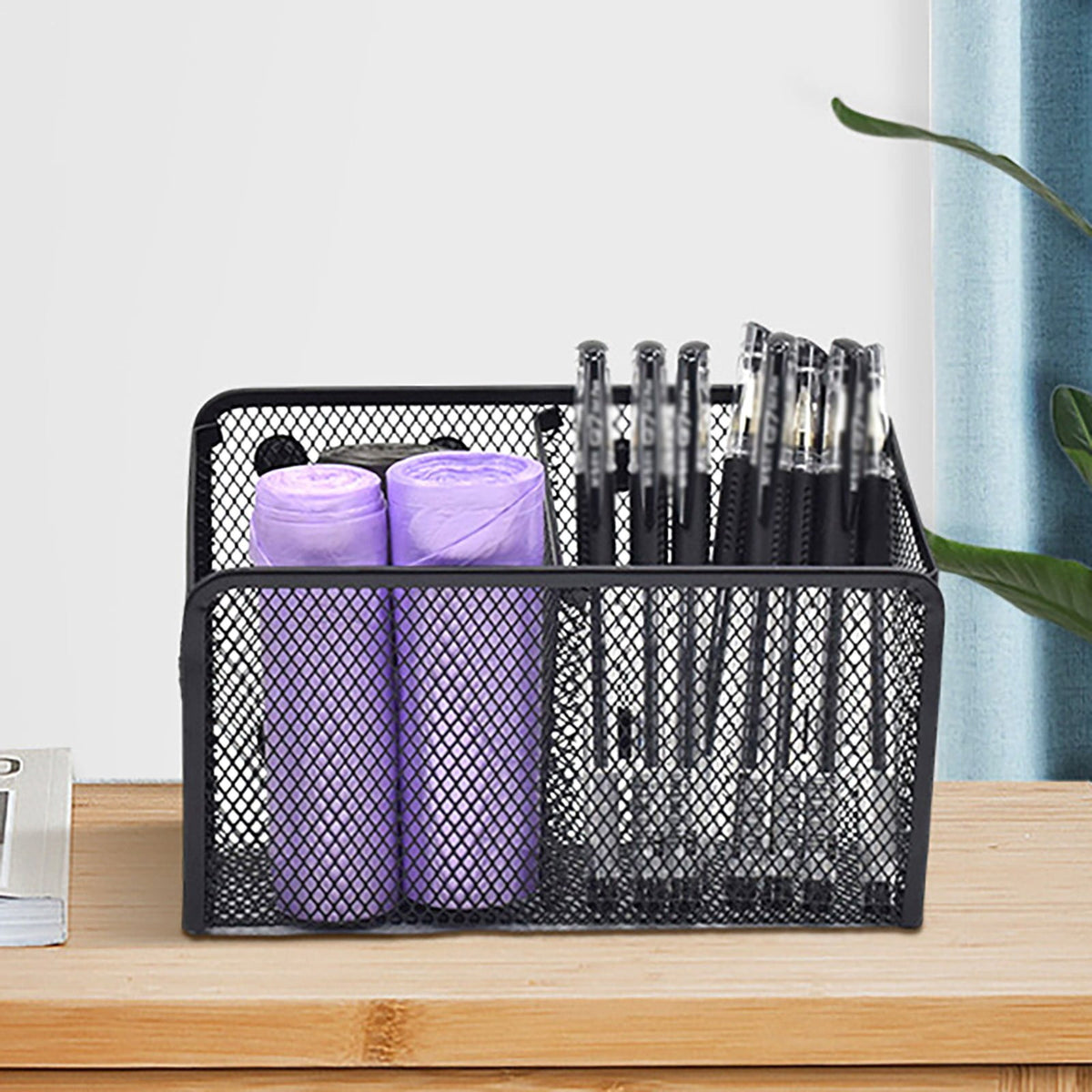 Lavender Magnetic Pen Holder, Heavy Duty 2 Slot Mesh Pencil & Marker Organizer for Desk, Extra Strong Magnets for Locker, Refrigerator, Dry Erase Board, Whiteboard Storage Solution, 7.28x2.68x4.92 7.28" x 2.68" x 4.92" Black Craft Storage & Lighting