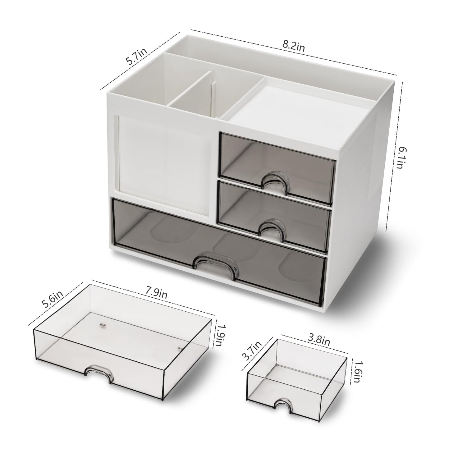 White Smoke Desk organizer - Pen tray - Desk accessories - Drawer cabinet - School supplies - Office supplies - Storage box with drawers - Pen holders - Desk organizer - Storage system - Storage - white - 1 piece Craft Storage & Lighting