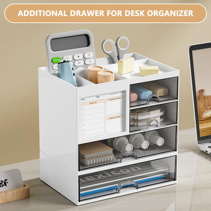 Tan Desk organizer - Chest of drawers - Storage drawer - Office supplies - School supplies - Makeup organizer - Storage box - Desk accessories - Desk organizer - Storage system - Stacking tray - White - 1 piece Craft Storage & Lighting