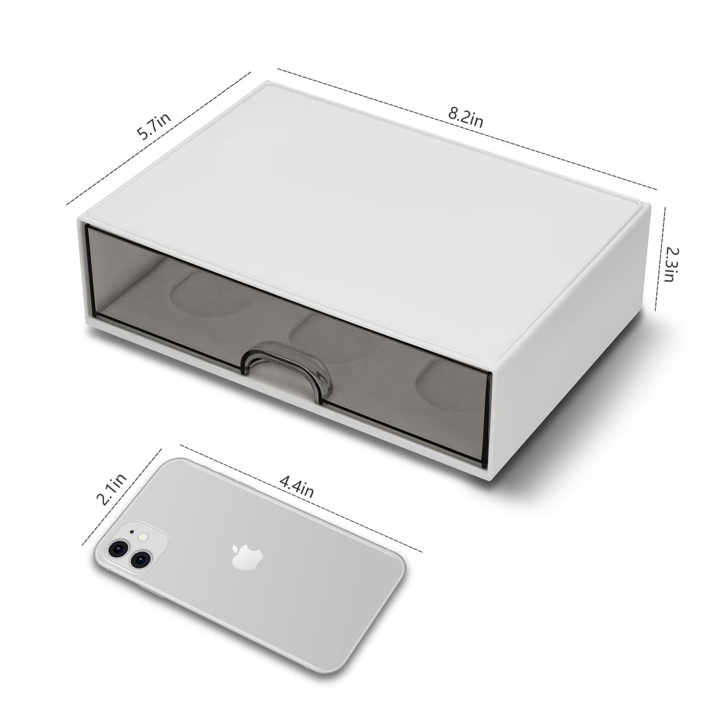 White Smoke Desk organizer - Chest of drawers - Storage drawer - Office supplies - School supplies - Makeup organizer - Storage box - Desk accessories - Desk organizer - Storage system - Stacking tray - White - 1 piece Craft Storage & Lighting