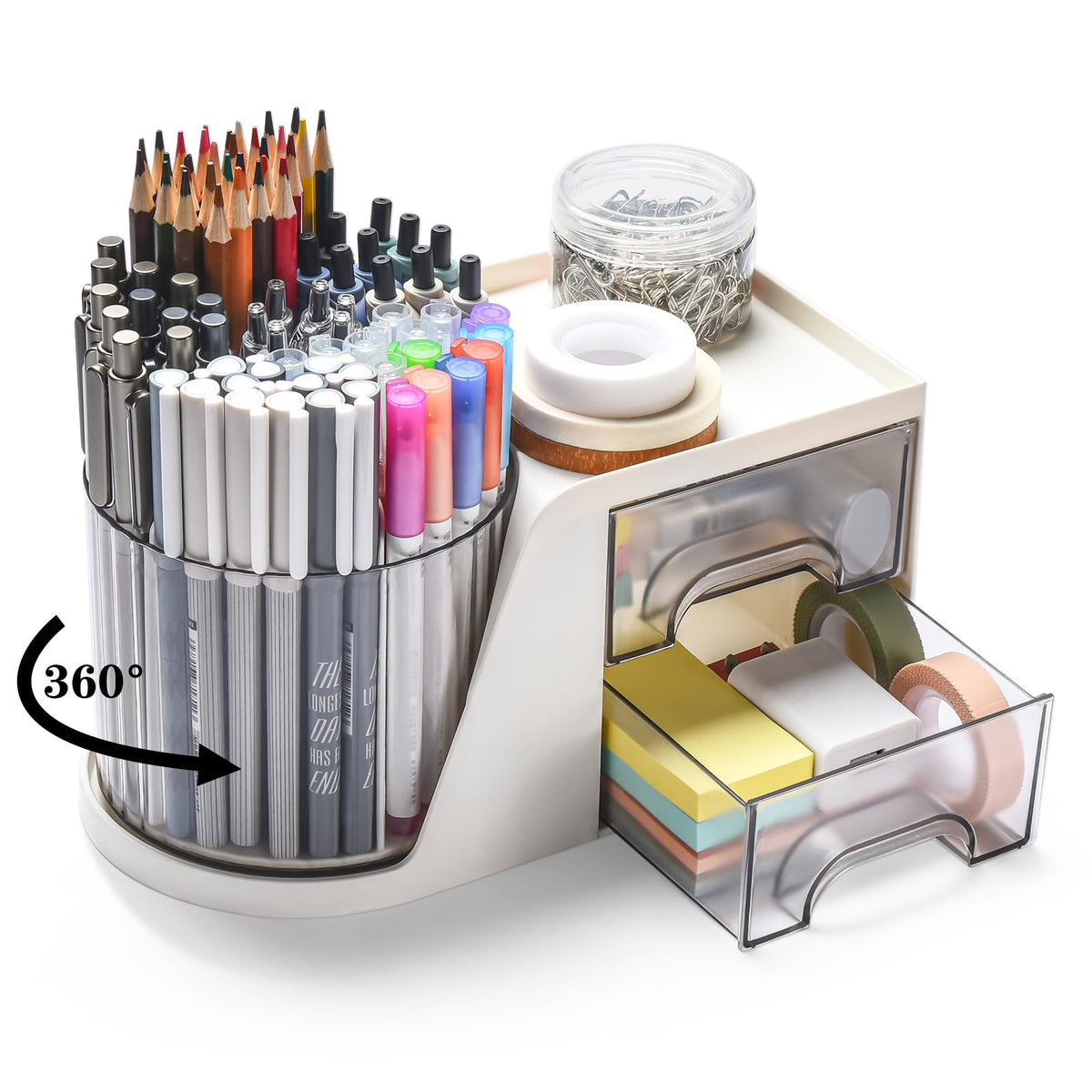 White Smoke Desk organizer - Make up organizer - Pen tray - Bathroom organizer - Brush holder - Drawer cabinet - Office supplies - Cosmetics organizer - Desk organizer - Desk accessories - Storage box with drawers - Bathroom accessories - White - 1 piece Craft Storage & Lighting