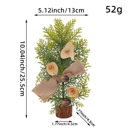 White Smoke Red Berry Style 25cm Desktop Mini Christmas Tree, Christmas Window Decorative Potted Plant Christmas