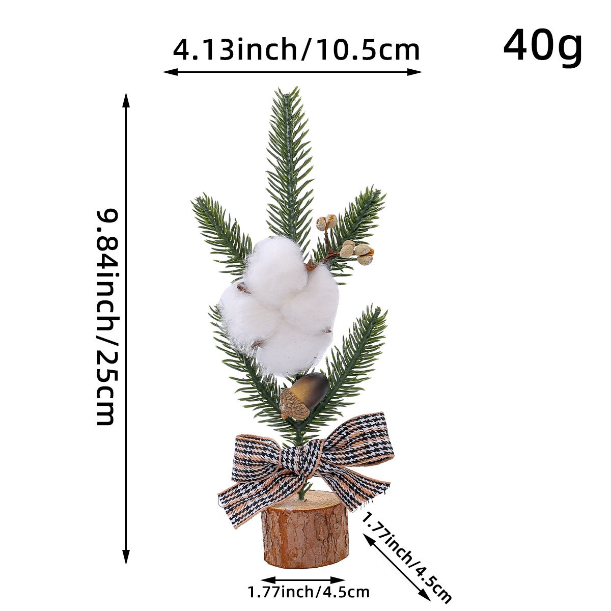 White Smoke Red Berry Style 25cm Desktop Mini Christmas Tree, Christmas Window Decorative Potted Plant Christmas