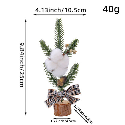 White Smoke Red Berry Style 25cm Desktop Mini Christmas Tree, Christmas Window Decorative Potted Plant Christmas