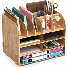 White Smoke Wooden Desk Organizer for Pen Pencil A4 Paper and Accessories, 32 x 24 x 27cm Craft Storage & Lighting