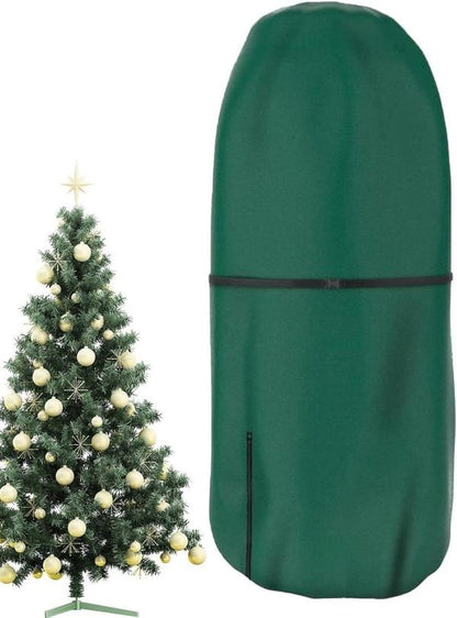 White Smoke 9ft Upright Christmas Tree Storage Bag, Waterproof Dustproof Standing Artificial Christmas Tree Cover, Vertical Xmas Tree Storage Protector Bag for Decorated Artificial Tree Christmas