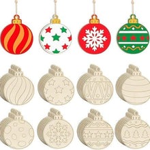 White Smoke DIY Wooden Christmas Ornaments, Baubles, 40pcs Christmas