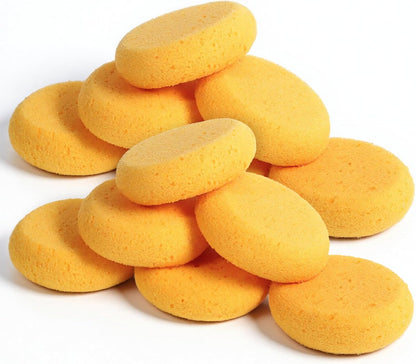 White Smoke Paint Sponge, 12 Pcs Orange Round Painting Sponges 3 Inch Artist Pottery Sponge Applicator Watercolor Sponges for Face Painting Pottery Art Crafts Ceramics Painting Accessories