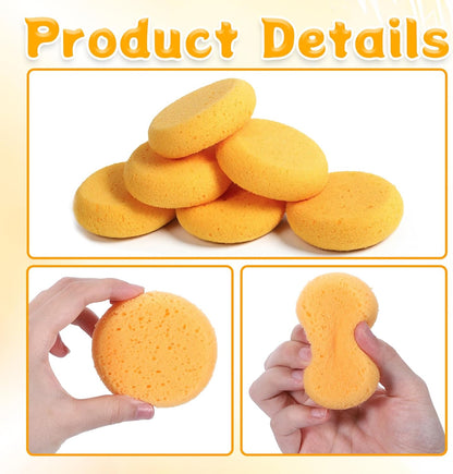 White Smoke Paint Sponge, 12 Pcs Orange Round Painting Sponges 3 Inch Artist Pottery Sponge Applicator Watercolor Sponges for Face Painting Pottery Art Crafts Ceramics Painting Accessories