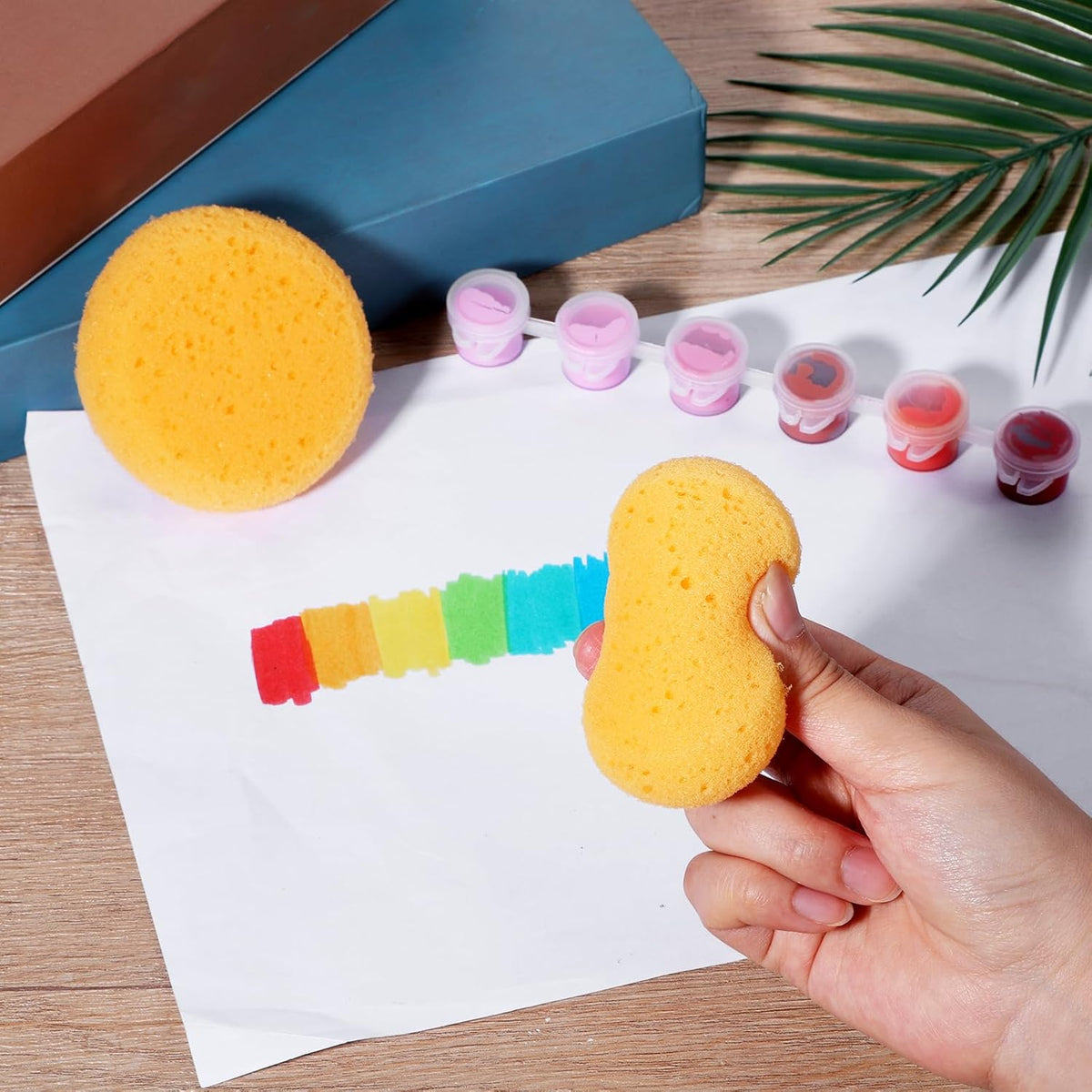 Lavender Paint Sponge, 12 Pcs Orange Round Painting Sponges 3 Inch Artist Pottery Sponge Applicator Watercolor Sponges for Face Painting Pottery Art Crafts Ceramics Painting Accessories