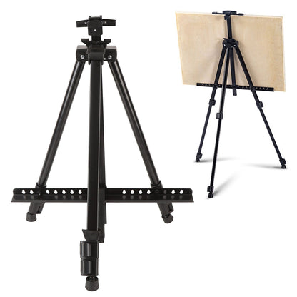 White Smoke Metal Adjustable Folding Artist & Display Easel, Black, 158cm Easels