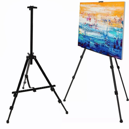 White Smoke Metal Adjustable Folding Artist & Display Easel, Black, 158cm Easels