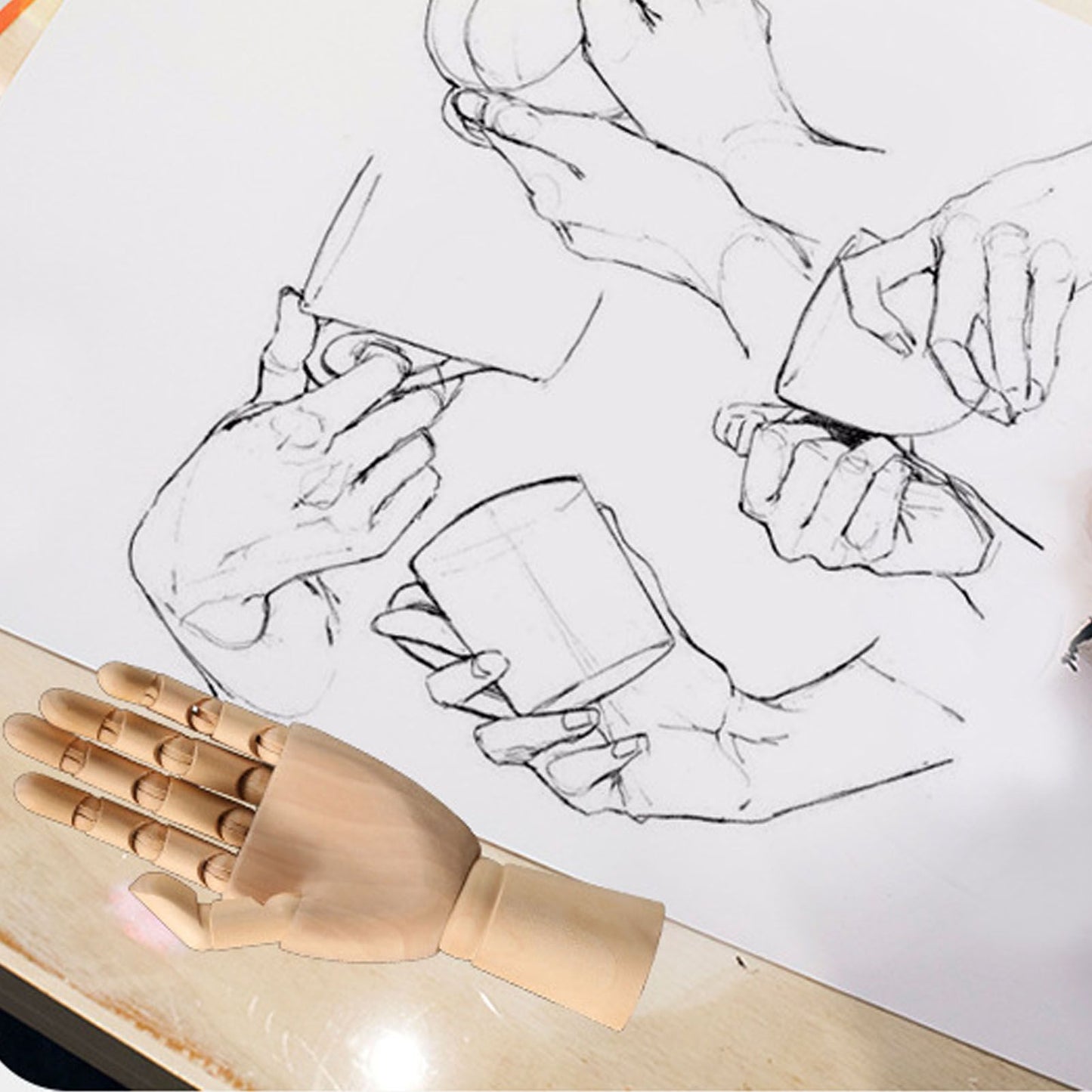 Lavender Wooden Artisits Hand Manikin, Right Hand Small Drawing Accessories