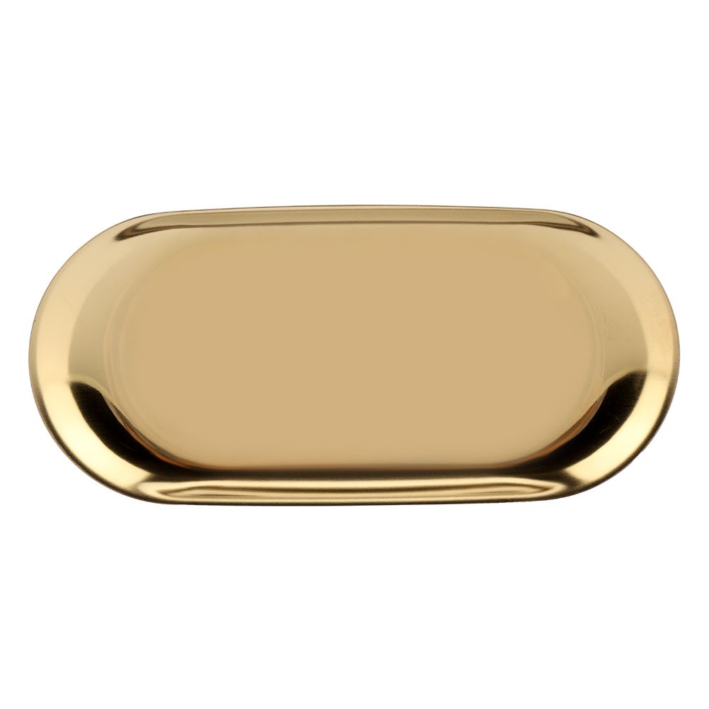 Tan Nordic Style Stainless Storage Tray Cosmetics Jewelry Cake Plate for Office Desks(Golden L) Craft Storage & Lighting