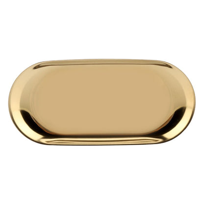 Tan Nordic Style Stainless Storage Tray Cosmetics Jewelry Cake Plate for Office Desks(Golden L) Craft Storage & Lighting