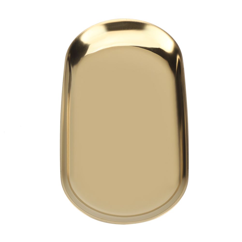 Tan Nordic Style Stainless Storage Tray Cosmetics Jewelry Cake Plate for Office Desks(Golden L) Craft Storage & Lighting