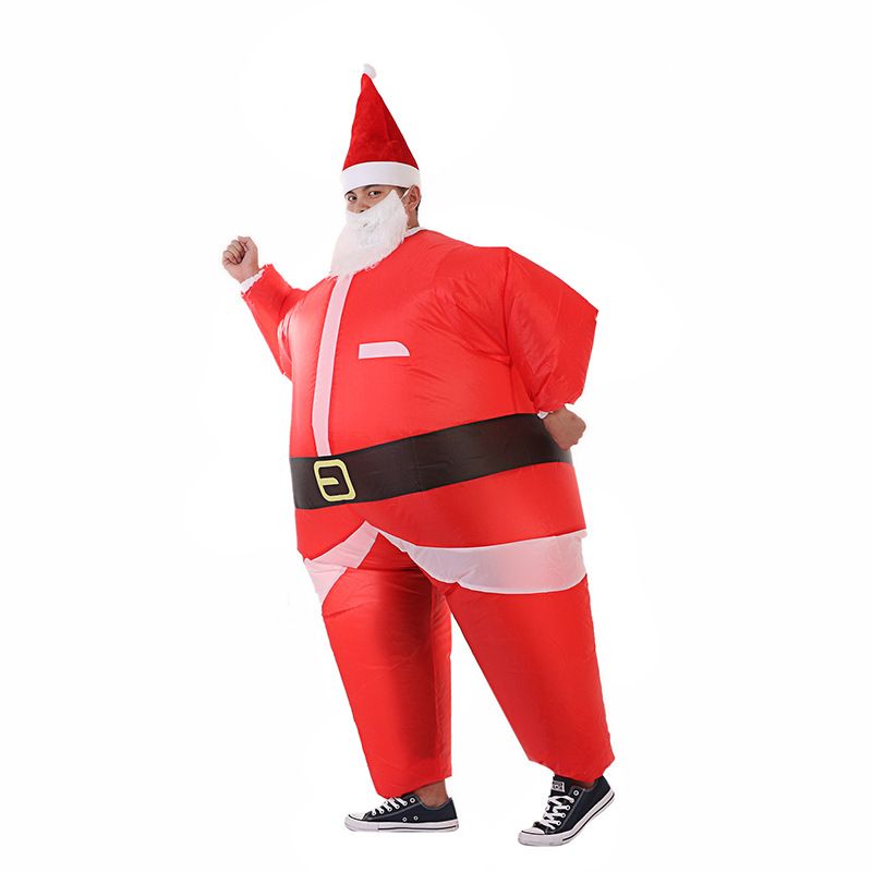 White Smoke Inflatable Christmas Santa Claus Suit, Funny Blow Up Christmas Costumes Suit, Unisex Adult Fancy Cosplay Party Costume Occasions > Christmas > Christmas Decorations