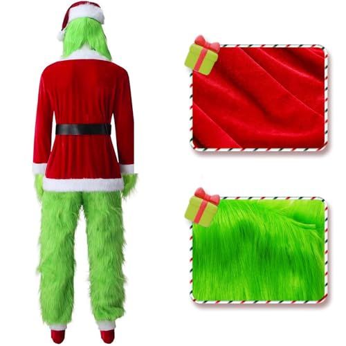White Smoke Adult Green Monster Christmas Santa Costume Set for Holiday Parties, Cosplay & Themed Events, S (green) Occasions > Christmas > Christmas Clothing