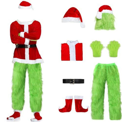 White Smoke Adult Green Monster Christmas Santa Costume Set for Holiday Parties, Cosplay & Themed Events, M (Green) Occasions > Christmas > Christmas Clothing