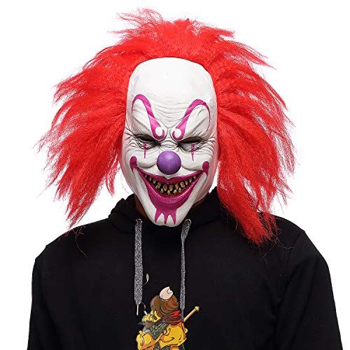 White Smoke Spooky Evil Clown Mask for Halloween, Costume Parties, Cosplay and Festive Events (White) Occasions > Christmas > Christmas Decorations