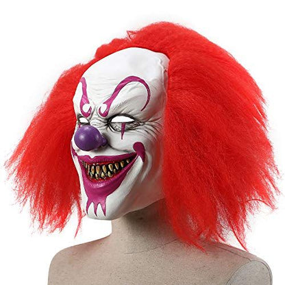 White Smoke Spooky Evil Clown Mask for Halloween, Costume Parties, Cosplay and Festive Events (White) Occasions > Christmas > Christmas Decorations