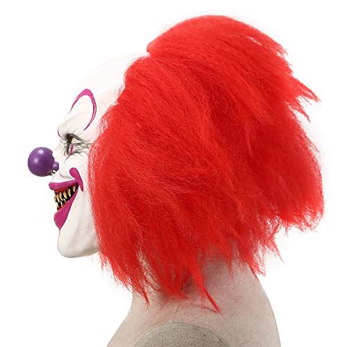 White Smoke Spooky Evil Clown Mask for Halloween, Costume Parties, Cosplay and Festive Events (White) Occasions > Christmas > Christmas Decorations