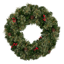White Smoke Christabelle 61cm Christmas Wreath Bristle Berry with LED Lights Front Door Decoration Ornament Christmas
