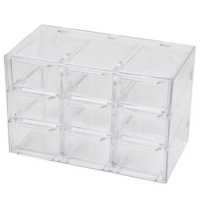 Light Gray Storage Organizer Box Mini Plastic Desktop Drawers Desk Craft Cabinet For Office - 9 Grids Craft Storage & Lighting