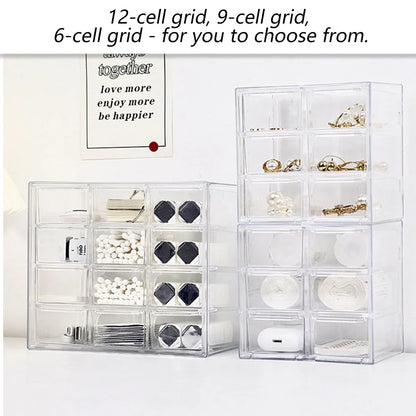Lavender Storage Organizer Box Mini Plastic Desktop Drawers Desk Craft Cabinet For Office - 9 Grids Craft Storage & Lighting