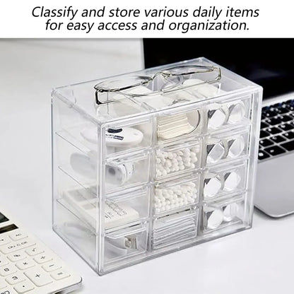Lavender Storage Organizer Box Mini Plastic Desktop Drawers Desk Craft Cabinet For Office - 9 Grids Craft Storage & Lighting