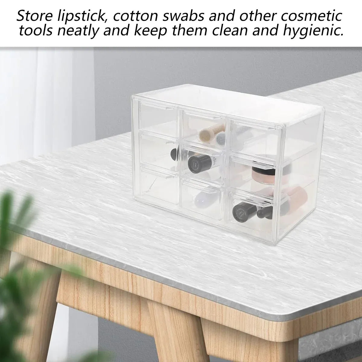Lavender Storage Organizer Box Mini Plastic Desktop Drawers Desk Craft Cabinet For Office - 9 Grids Craft Storage & Lighting