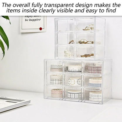 Lavender Storage Organizer Box Mini Plastic Desktop Drawers Desk Craft Cabinet For Office - 9 Grids Craft Storage & Lighting