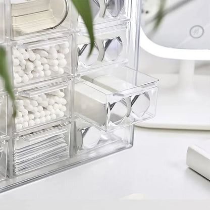 Lavender Storage Organizer Box Mini Plastic Desktop Drawers Desk Craft Cabinet For Office - 9 Grids Craft Storage & Lighting